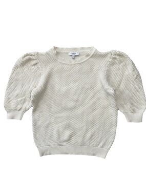B.young (Danish brand) Mikala Women's Ivory Knit Puff Sleeve Sweater Size S